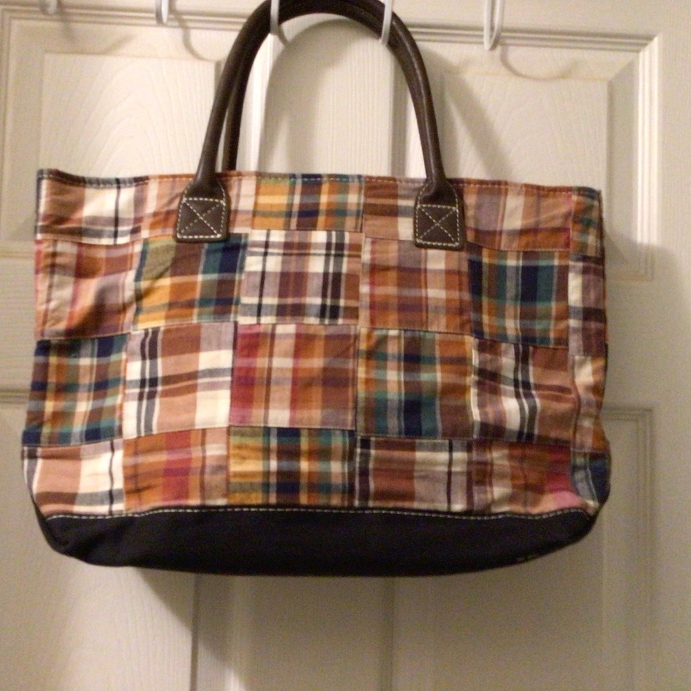Authentic LL Bean  Madras Tote Medium size